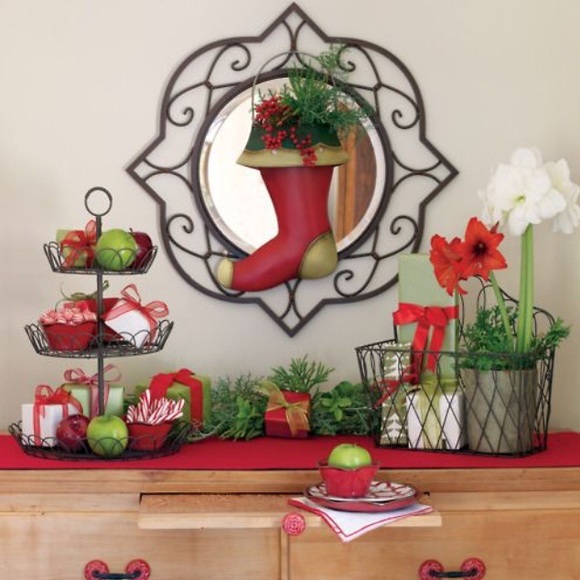 SLAH Holiday Door Bucket Tin Santa Stocking EUC - Picture 7 of 7